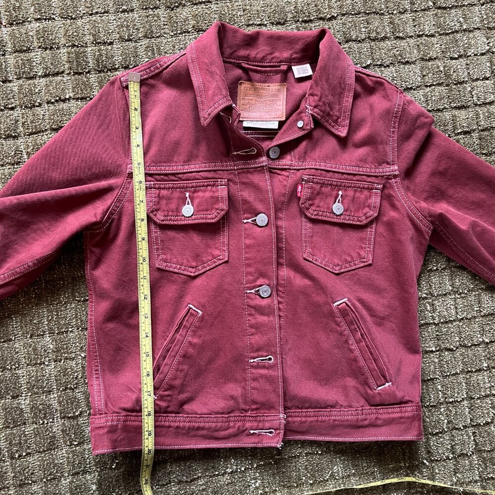 Levi's Utility Original Trucker Jacket Red Garment Dye - Medium - Picture 5 of 7